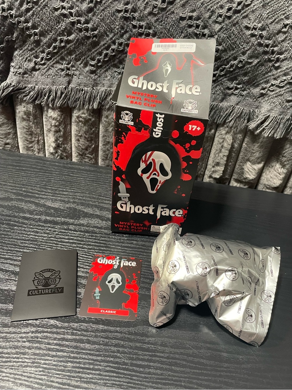 Ghost Face Culturefly Mystery Vinyl Plush Bag Clip Blind Box - Classic Ghostface